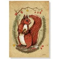 roots of compassion roots of compassion Postkarte "Eichhörnchen" | 100 % Recycling | Weihnachtskarte, Winter, Wald, Natur, Umwelt – Produktbild 1 von 1