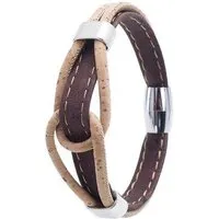 Kork Deko Kork-Deko Bezauberndes Armbändchen aus hellem und dunklem Korkstoff – Produktbild 1 von 1