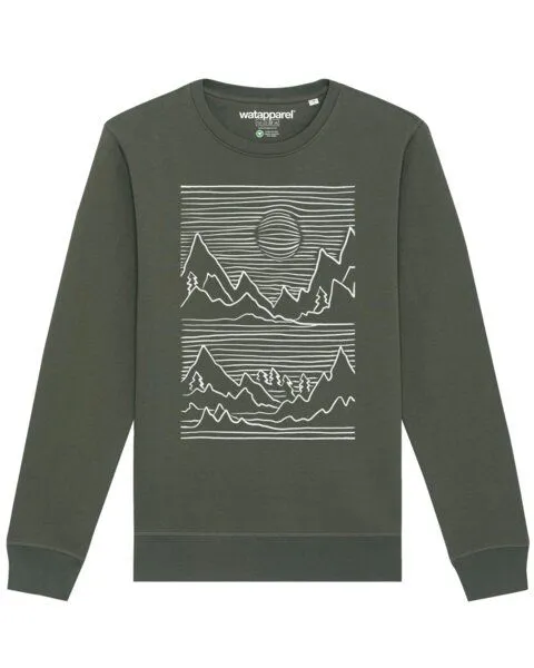 watapparel watapparel Sweatshirt Unisex Mountains, Khaki, – Produktbild 1 von 4
