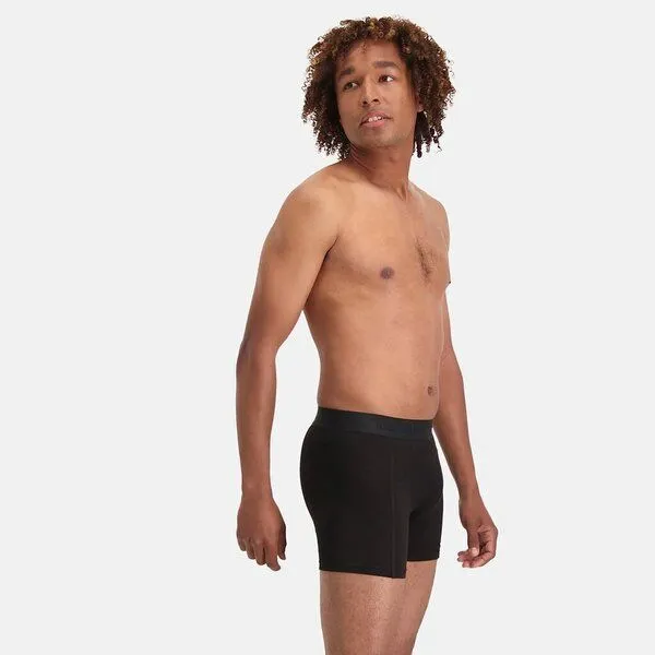 Bamboo Basics Bamboo Basics Enganliegende Herren Boxershorts RICO aus Bambusviskose / Biobaumwolle (3er Pack), Total black (schwarz), – Produktbild 2 von 4