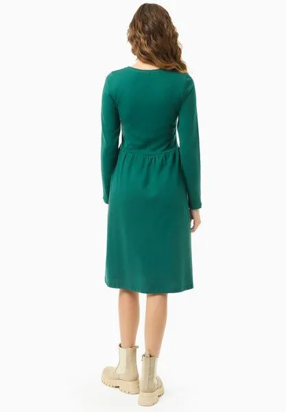 ORGANICATION ORGANICATION Langarm-Jerseykleid aus Bio-Baumwolle, Deep emerald, – Produktbild 3 von 4