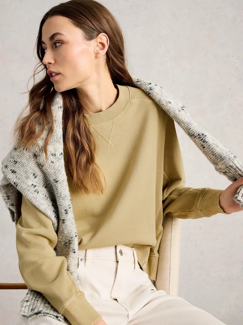 White Stuff Sweatshirt Daydreamer - 48, Khakigrün, – Produktbild 1 von 4