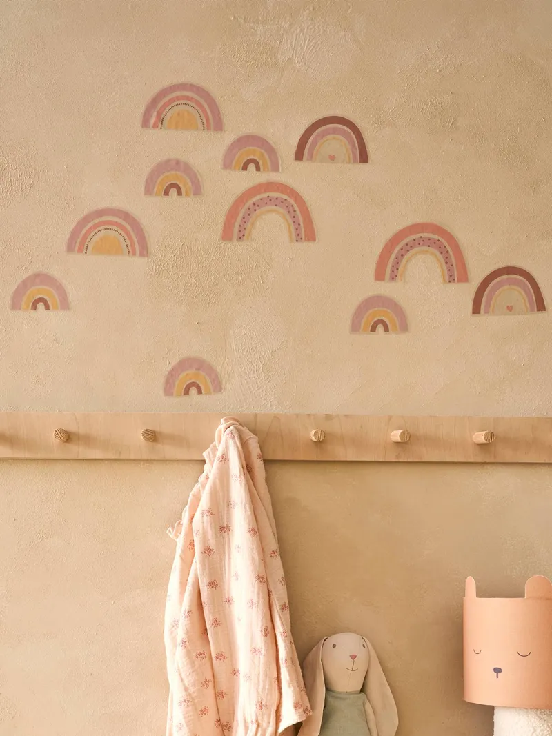 Vertbaudet 20er-Pack Kinderzimmer Wandsticker REGENBOGEN, Rosa, – Produktbild 1 von 4