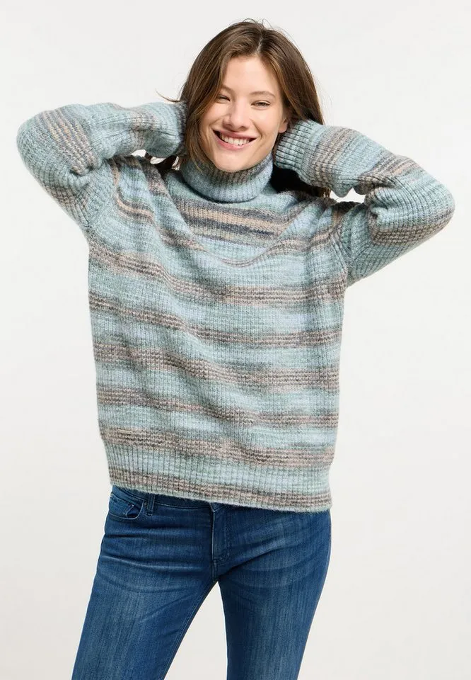 ragwear ragwear Rollkragenpullover SAFINA pflegeleichter Materialmix, hoher Rollkragen, Grün, – Produktbild 2 von 5