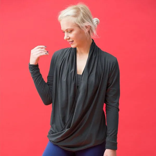 nice to meet me nice to meet me Wrap Around Jacket, Dark grey, – Produktbild 2 von 4