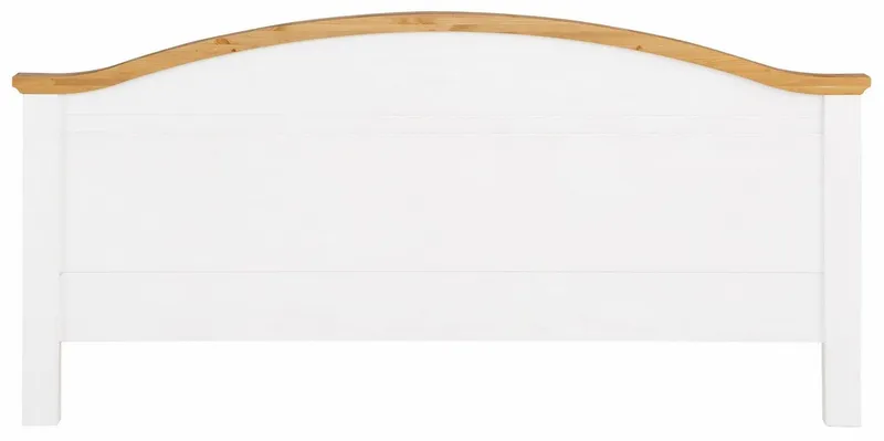 OTTO home Massivholzbett Graz, hohe Belastbarkeit, klassischer Landhausstil, FSC® zertifiziert (Breite/Belastbarkeit 180cm/220 KG, 90cm/=120KG), mit dekorativen Fräsungen, inklusive Lattenrost, Weiß, – Produktbild 5 von 8