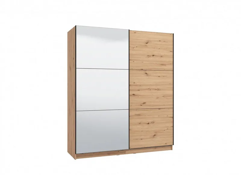 OTTO home Schwebetürenschrank Sierra Kleiderschrank mit Spiegel Garderobe Topseller INKLUSIVE Inneneinteilung, FSC®-Zertifiziert, OTTOs Choice, Beige, – Produktbild 3 von 4