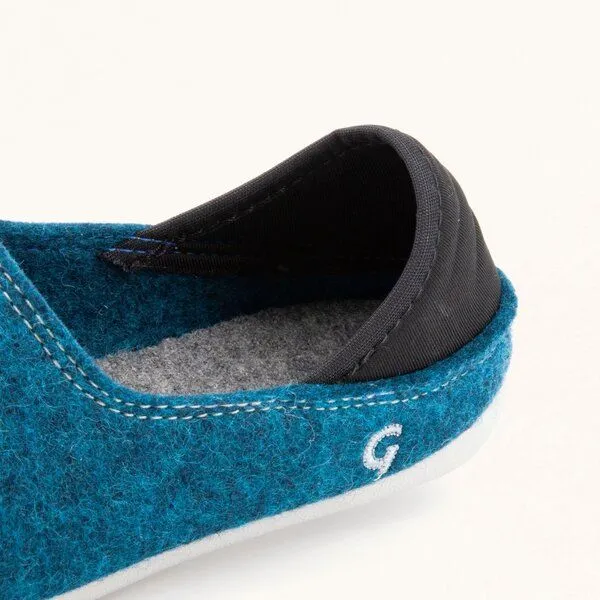Gottstein Gottstein Kinder-Hausschuh Wool Slip-on Kids aus 100% Schurwolle mit rutschfester Gummisohle, Graublau, – Produktbild 4 von 5