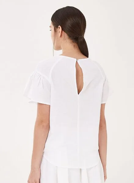 ORGANICATION ORGANICATION Bluse aus Leinen mit Bio-Baumwolle, Off white, – Produktbild 4 von 4
