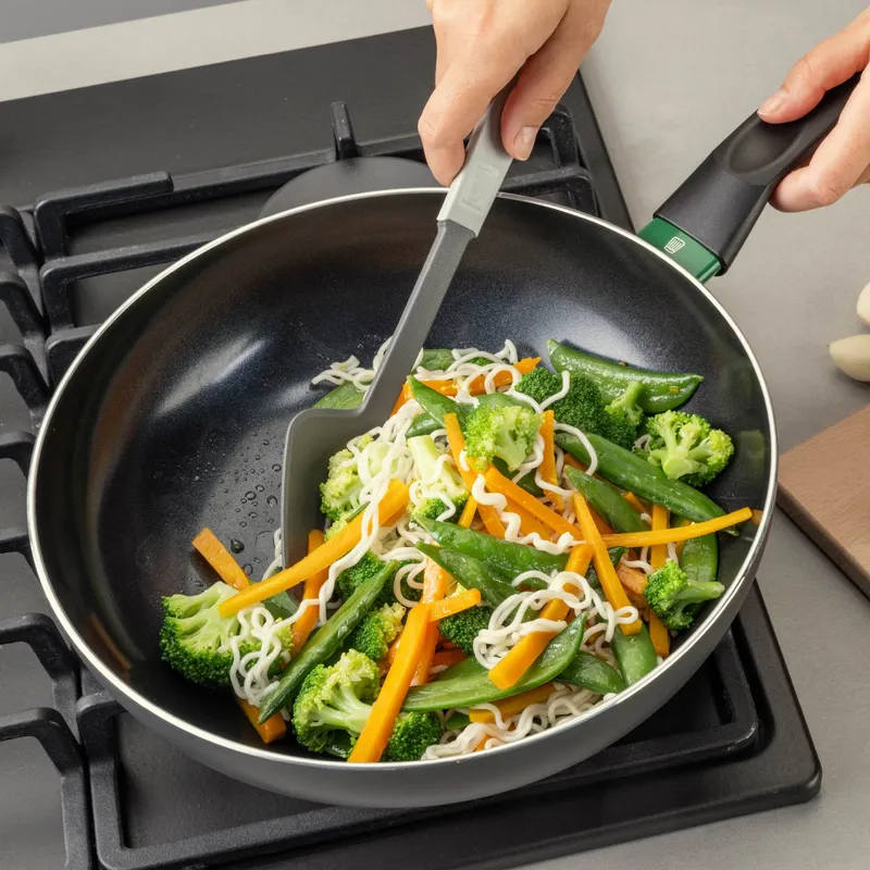 Chefkoch trifft Fackelmann Chefkoch trifft Fackelmann Wokpfanne Bielefeld, Keramik, antihaft, Ø28cm – Produktbild 2 von 3