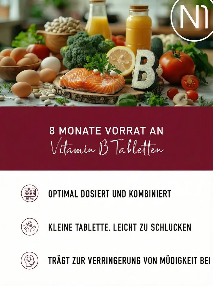 N1 Healthcare N1 Vitamin B Komplex, 240 Tabletten Tabletten, 240 St., 75.6 g – Produktbild 2 von 5