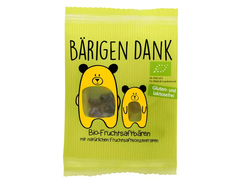 Memo 100 memo Tütchen Bio-Fruchtsaft-Gummibärchen je 16g 'Bärigen Dank II' – Produktbild 1 von 1