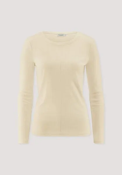 hessnatur hessnatur Longsleeve Slim aus Bio-Schurwolle und TENCEL Lyocell, Vanille, – Produktbild 4 von 4