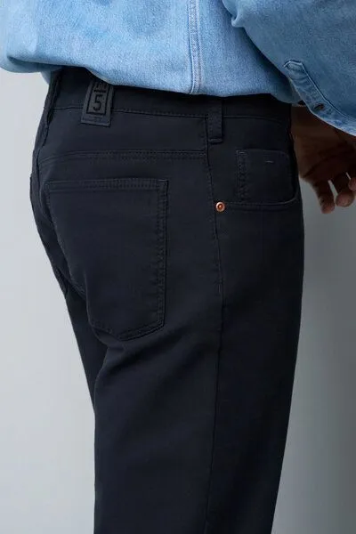 M 5 BY MEYER M 5 BY MEYER Baumwolle-Tencel Microstruktur Five Pocket, Blau (marine), – Produktbild 4 von 5