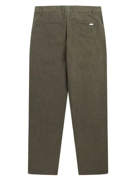 KnowledgeCotton Apparel KnowledgeCotton Apparel Flanell-Chino-Hose CHUCK, Dark olive, – Produktbild 2 von 4