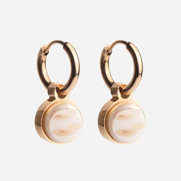 ALEXASCHA ALEXASCHA Roségold Creolen mit Anhänger | Mix & Match, Apricot, – Produktbild 1 von 4