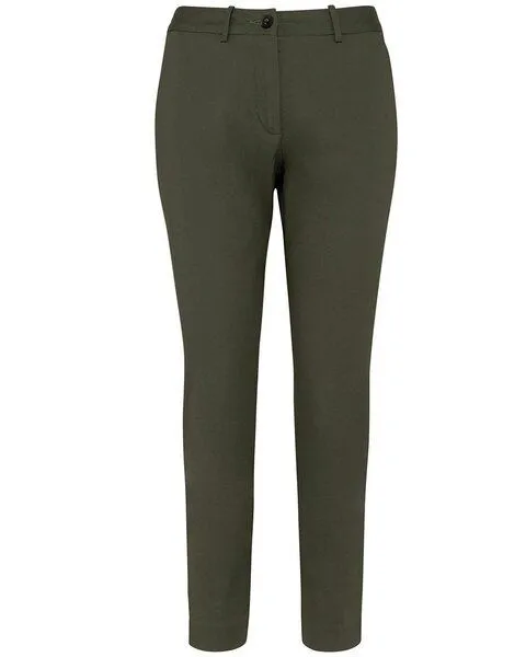 YTWOO YTWOO Nachhaltige 7/8 Chino-Damenhose, Khaki, – Produktbild 1 von 1