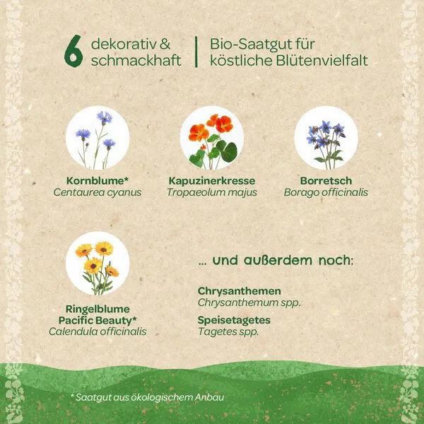 Die Stadtgärtner Die Stadtgärtner BIO-Saatgut-Set "Essbare Blüten" – Produktbild 1 von 3