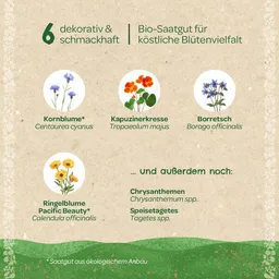 Die Stadtgärtner Die Stadtgärtner BIO-Saatgut-Set "Essbare Blüten" I Tolle Deko für deine Gerichte – Produktbild 1 von 1