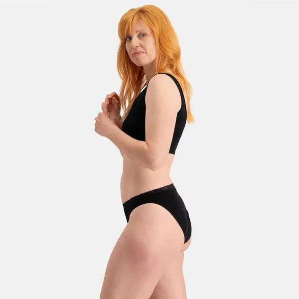 Bamboo Basics Bamboo Basics Nahtloser Damen Spitzen- Slip LUCY mit Bambusviskose (3er Pack), Schwarz, – Produktbild 3 von 4