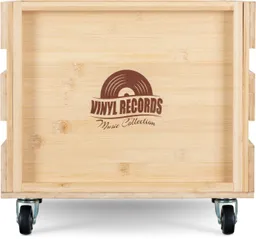Stagecaptain Holzkiste Emil Schallplattenkiste Bambus Natur für bis zu 100 LPs (1 St), für bis zu 100 LPs - aus Vollholz im Retro-Design – Produktbild 1 von 1