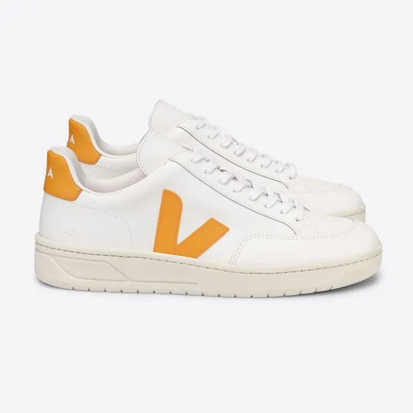 Veja Veja Sneaker Damen - V-12 Leather, Weiß (extra white ouro), – Produktbild 1 von 4