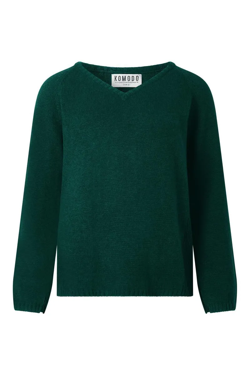 KOMODO V-Neck Wollpullover Modell: Natty, Ivy, – Produktbild 1 von 1