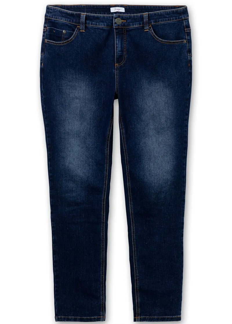 sheego Skinny Jeans, Dark blue denim, – Produktbild 1 von 2
