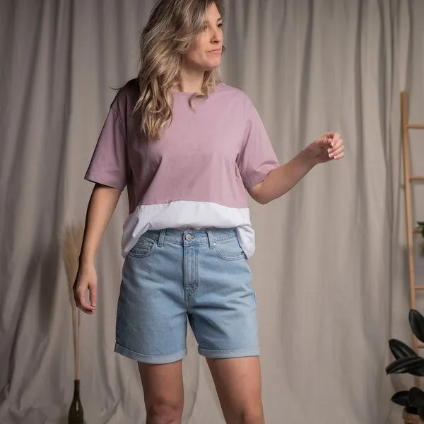 Vresh Clothing Vresh Clothing Stev - Jeans-Shorts aus Biobaumwolle, Hellblau, – Produktbild 3 von 4