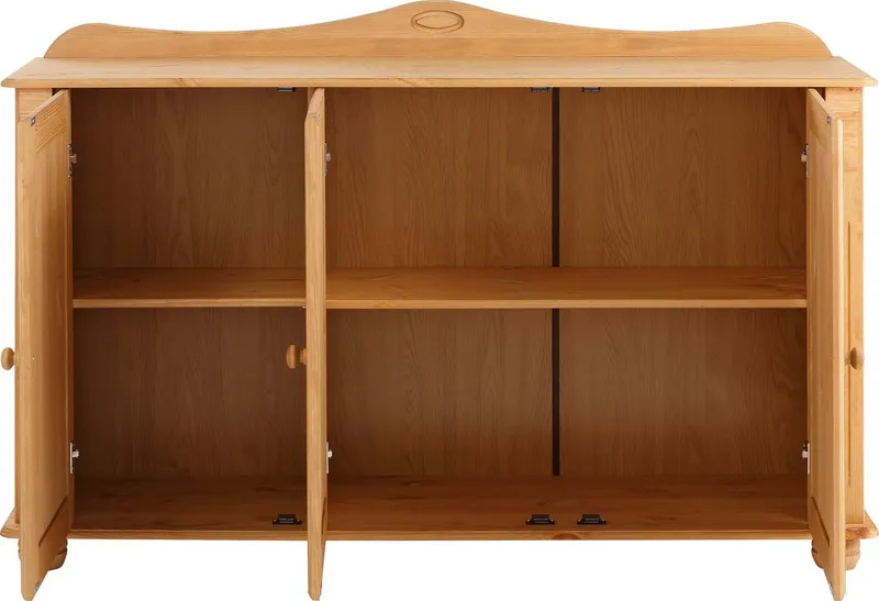 OTTO home Sideboard Adele, Kommode, 3-türig, Breite 130 cm, aus massiver Kiefer, FSC®, Beige, – Produktbild 4 von 4