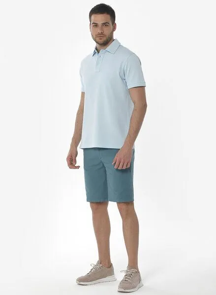 ORGANICATION ORGANICATION Slim Chino-Shorts aus Bio-Baumwolle, Grün(perol green), – Produktbild 2 von 3