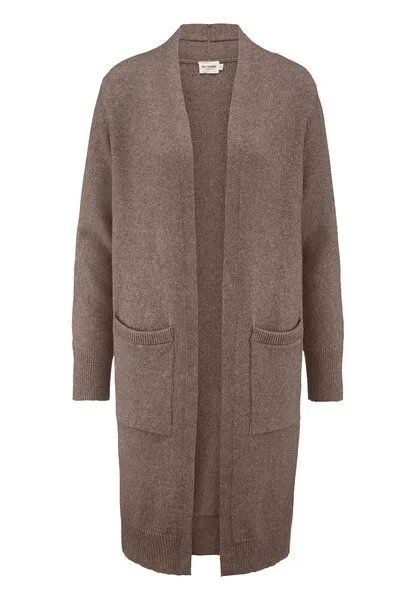 hessnatur hessnatur Strick Jacke Relaxed aus Bio-Schurwolle mit Bio-Baumwolle, Camel, – Produktbild 6 von 8