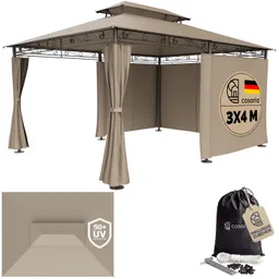 Casaria® Pavillon Topas Taupe 3x4m UV-Schutz 50+ – Produktbild 1 von 1