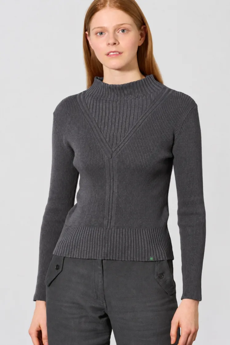 HempAge Hempage Damen vegan Pullover Anthrazit, Grau, – Produktbild 2 von 2