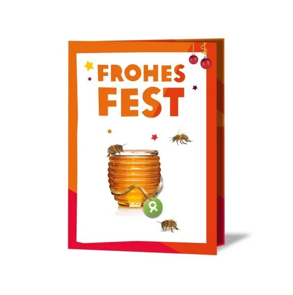 OxfamUnverpackt OxfamUnverpackt Spenden-Geschenk "Honigbienen" (Weihnachtskarte mit Magnet) – Produktbild 2 von 2