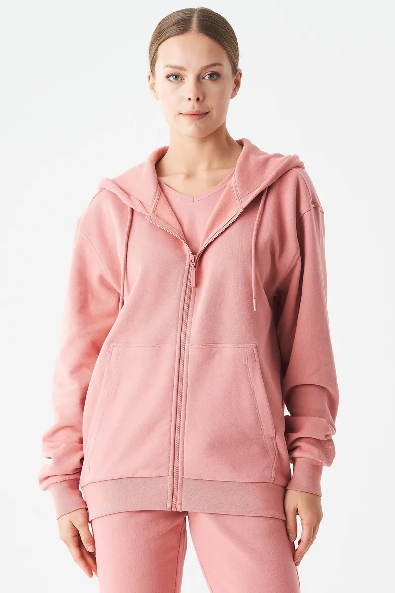 ORGANICATION ORGANICATION Herren vegan Unisex Zip Up Hoodie Junda Blush, Rosa, – Produktbild 2 von 2
