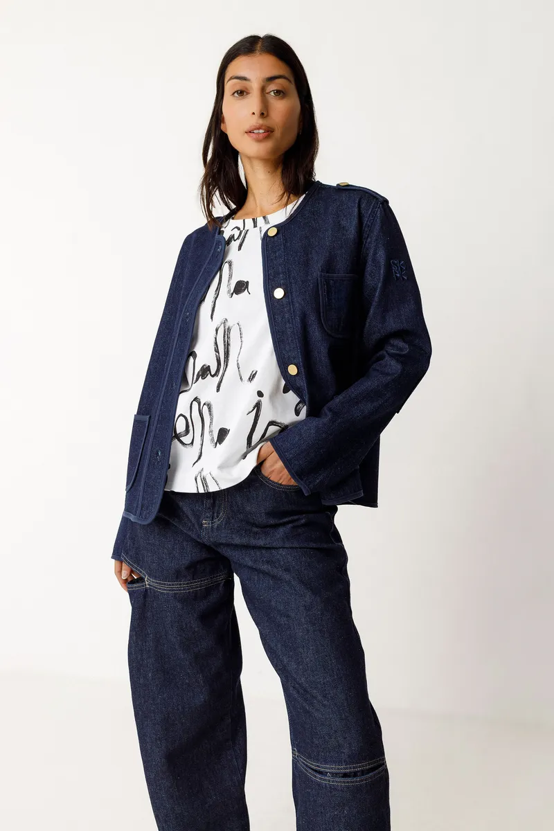 SKFK SKFK Damen vegan Jacke Aiku Denim Blau, Extra dunkelblau, – Produktbild 1 von 2