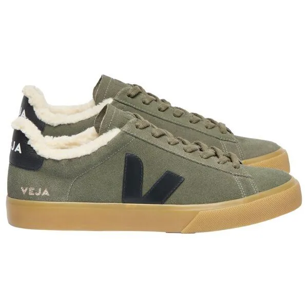 Veja Veja Damen-Sneaker Campo Winter Suede Mud Black Natural – Produktbild 1 von 4