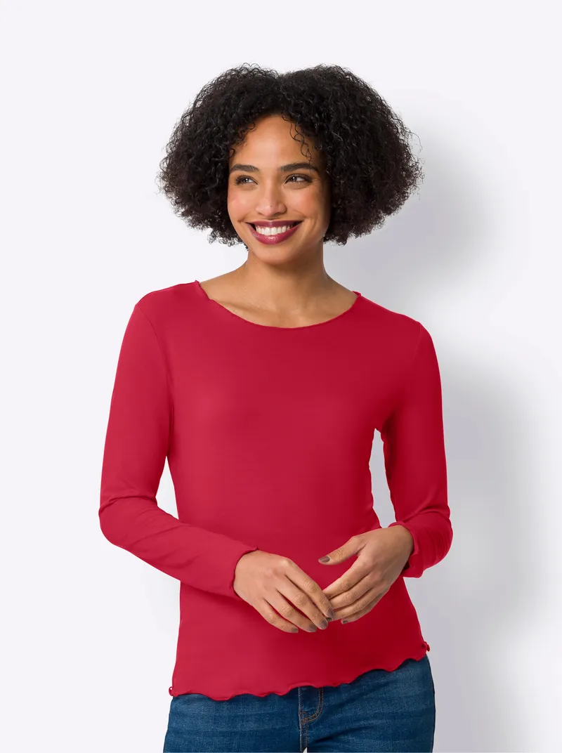heine Shirt-Set rot-ecru, Rot-ecru, – Produktbild 2 von 3