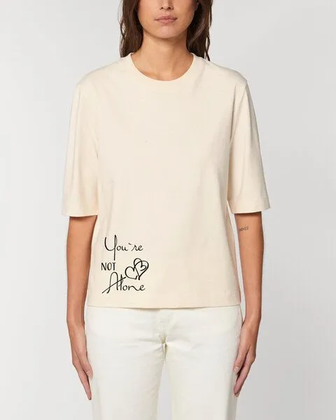 Human Family Human Family Kastenförmiges Bio Damen T-Shirt "Mood - You´re Not Alone" in 3 Farben, Natural, – Produktbild 1 von 3