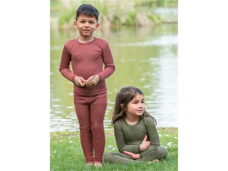 Engel natur Engel Natur Kinder Langarmshirt Unterhemd Wolle Seide kupfer Gr. 116, Rot, – Produktbild 2 von 2