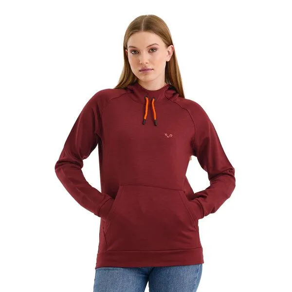 Woolona Woolona Kapuzenpullover - SCOUT - 100% Merinowolle, Bordeaux rot, – Produktbild 3 von 4