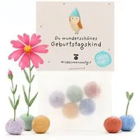 Die Stadtgärtner Die Stadtgärtner 5 bunte Blumenmurmeln im Tütchen mit Wildblumensaatgut | Geschenkidee und tolle Überraschung zum Geburtstag – Produktbild 1 von 1