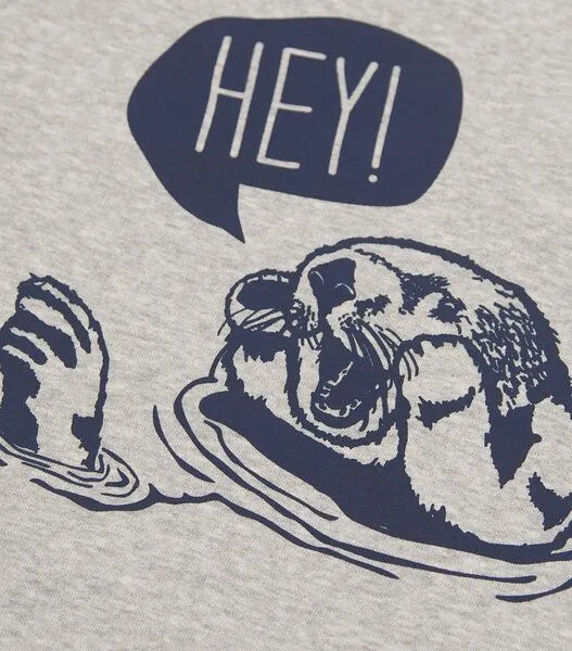 päfjes päfjes Hey Oskar Otter - Fair Wear Kinder/Kids Sweater, Grau, – Produktbild 3 von 4