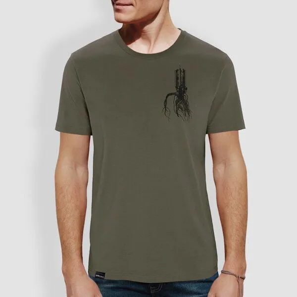 little kiwi little kiwi Unisex T-Shirt, "Verwurzelt", Khaki, – Produktbild 2 von 4