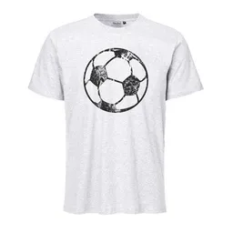 HANDGEDRUCKT HANDGEDRUCKT "Fußball" Unisex T-Shirt aus reiner Baumwolle (kbA) – Produktbild 1 von 1