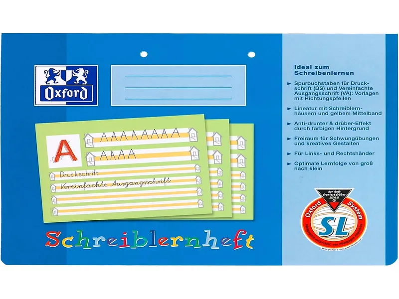OXFORD OXFORD Schreiblernheft DIN A4 quer, 16 Blatt, Lineatur SL (liniert), 80 g/m² – Produktbild 1 von 1