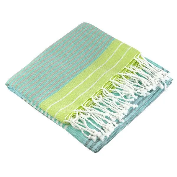 Karawan authentic Karawan authentic Fouta SUD (Peshtamal) aus Bio-Baumwolle, 100 x 200cm, Sunny lime, – Produktbild 4 von 4