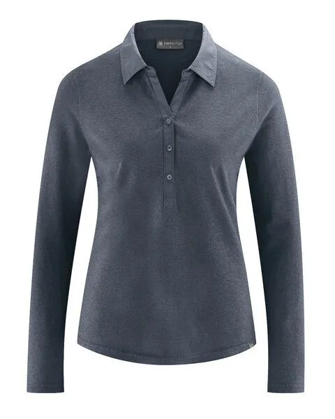 HempAge HempAge Blusenshirt Hanf/Biobaumwolle, Dark(grau), – Produktbild 2 von 4