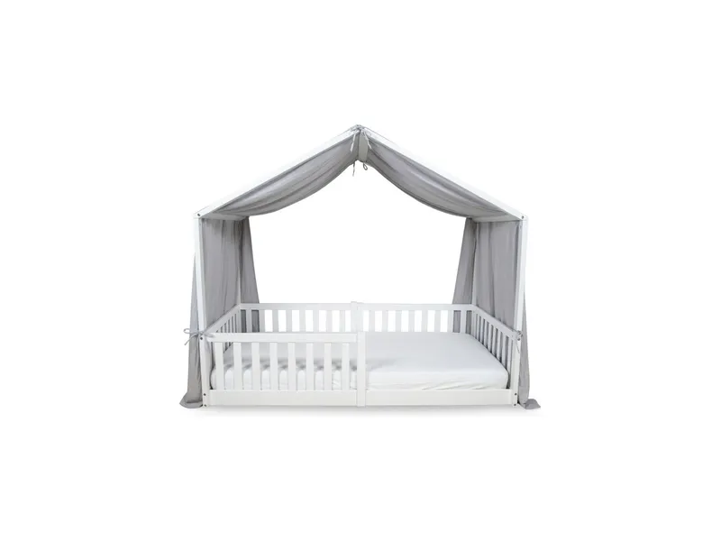 tiSsi® Baldachin Musselin für Hausbetten passend zu Bettmaß 120 - 140 x 200 cm, grau, Grau, – Produktbild 2 von 2